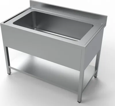 Immagine prodotto di Mobile lavello Combisteel con 1 vasca e base, in acciaio inox con alzatina, 1200x700x850mm