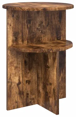 Image de vidaXL Table d'appoint en chêne fumé Ø 39,5 x 55 cm, bois d'ingénierie