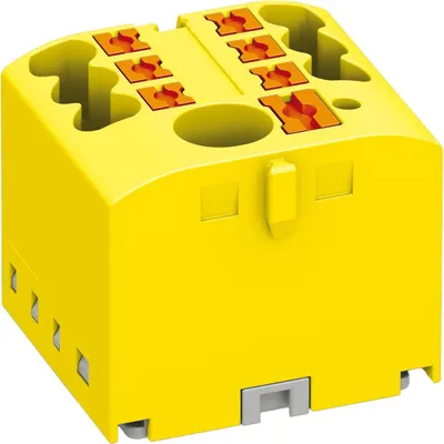 Produktbild von Verteilerblock Klemmen Verteilung Block Hutschiene für TH35 6/6x2,5 Gelb