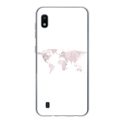 Produktbild von MuchoWow® Handyhülle Schutzhülle Hülle für Samsung Galaxy A10 Weltkarte - Marmor - Rosa Silikon Softcase Handy Hülle - Schutzhülle