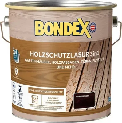 Produktbild von Bondex Holzschutzlasur 3in1 4 L rio-palisander