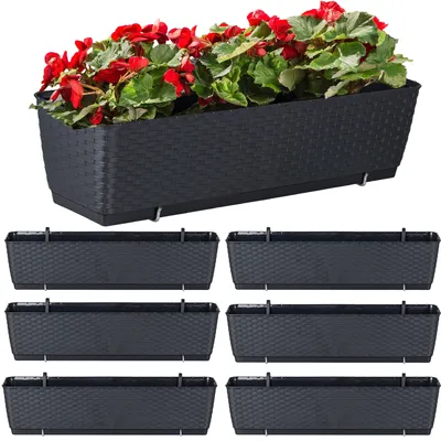 Produktbild von Prosperplast 6er-Set Blumentopf | Ratolla Case PW | Anthrazit | 60 cm