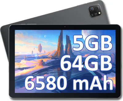 Produktbild von OSCAL Pad 60 Tablet 10.1 Zoll, 5GB RAM+64GB ROM(1TB erweiterbar), 1280x800 HD+IPS Bildschirm, 6580mAh Akku, Android Tablet, WiFi, Grau