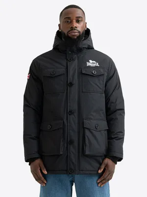 Produktbild von Herren Winterjacke mit Kapuze normale Passform BIRLING Black/White M Lonsdale