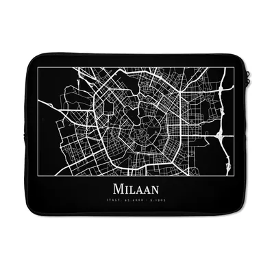Produktbild von MuchoWow® Laptop Hülle 13 Zoll Mailand - Karte - Stadtplan Laptoptasche - Laptophülle - Sleeve - Rundumschutz