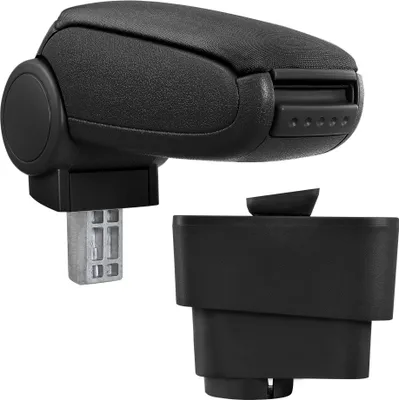 Produktbild von [pro.tec] Mittelarmlehne Passgenau für Fiat Grande Punto in den Baujahren ab 09.2005 - Armauflage mit Staufach - gepolstert - Textil - schwarz