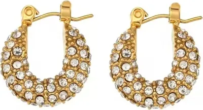 Produktbild von SA-32618 Goldene Ohrringe mit Zirkonen KP32618