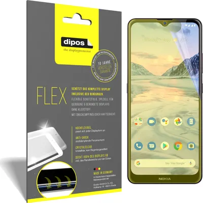 Produktbild von 2x Schutzfolie für Nokia 45384 Folie, 100% Displayabdeckung, dipos Flex