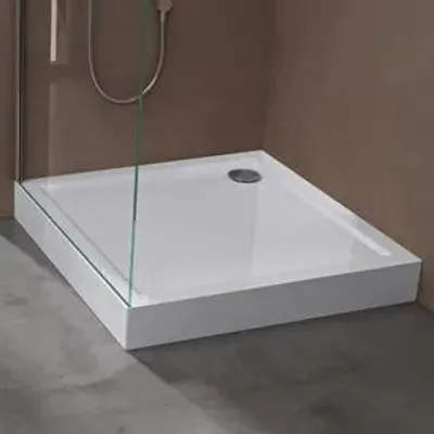 Produktbild von doporro Duschtasse Duschwanne 90x90x14 aus Acryl in Weiß Quadratisch DIN-Anschlüsse einfache Montage Faro1H