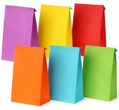 Image de 60 sacs en papier kraft colorés pour cadeaux