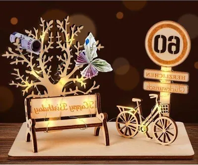Produktbild von Holz Fahrradgeschenk für Geburtstag und Jubiläum Dekoration