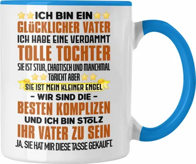 Produktbild von Trendation - Vater Tochter Tasse Geschenk Papa Töchter Geschenkidee Partner Ja Sie Hat Mir Diese Tasse Gekauft (Blau)