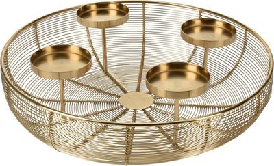 Teelichthalter aus Metall - Goldfarben - 37 cm