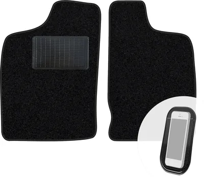 Produktbild von moto-MOLTICO Vorne Fußmatten Auto Velours Autoteppiche Schwarz Automatten Set 2-teilig passend für Nissan Navara II 1998-2005