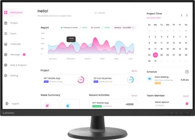 Produktbild von Lenovo D32-40 Computerbildschirm 80 cm (31.5") 1920 x 1080 Pixel Full HD LCD Schwarz