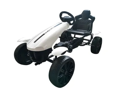 Produktbild von TPFLiving Go-Kart Matteo weiß - Tretfrahzeug für Kinder - Tretauto weiß - Tretfahrzeug - Tretauto für Kinder