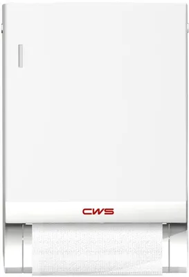 Produktbild von CWS Stoffhandtuchspender Paradise Dry Slim mit Panel, weiß 4502000