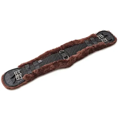 Produktbild von Engel Reitsport Lammfell Sattelgurt Dressur Gurt schwarz/Fell mocca 22" (55cm)