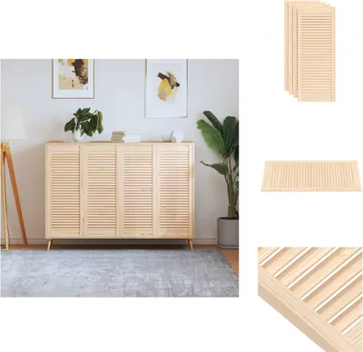 Produktbild von vidaXL Schranktüren Lamellen-Design 4 Stk. 99,3x39,4 cm Massivholz - Schranktüren