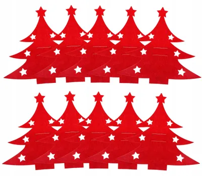 Produktbild von Springos Weihnachts-Besteckhalter Filz Rot Tischdeko 12er Set
