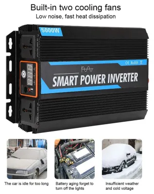 Produktbild von 5000 W Wechselrichter, modifizierte Sinuswelle, Leistung 12 V DC, 220 V AC, Spitzenleistung 10000 W für Wohnmobile