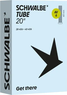 Immagine prodotto di Camera d'aria Schwalbe AV6 da 20 pollici (28/40-406) con valvola da 40 mm - Premiu...