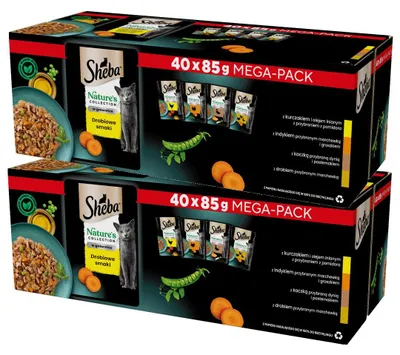 Zdjęcie produktu dla Sheba Nature’s Collection Drobiowe Smaki 80x85g Mokra Karma Pełnoporcjowa Dla Kota W Galaretce