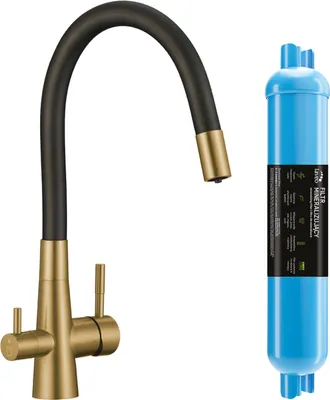 Produktbild von Spültischarmatur mit flexiblem Auslauf + Riveco Laveo Mineralisierungsfilter