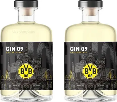 Produktbild von BVB Gin 09 Das Original 0,5l 500ml (43% Vol) - 2er Pack- [Enthält Sulfite]