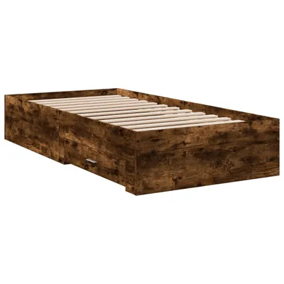 Produktbild von Bettgestell mit Schubladen Räuchereiche 75x190 cm Holzwerkstoff