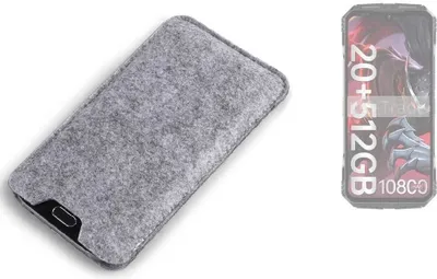 Produktbild von K-S-Trade Filz Handyhülle kompatibel mit Doogee S118 Schutzhülle Filztasche Filz Tasche Case Sleeve Handy Hülle Filzhülle grau