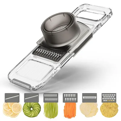 Produktbild von 6-in-1 Gemüseschneider,Zerkleinerer,Julienneschneider,Würfelschneider und Slicer,BPA-frei und spülmaschinenfest,ideal für Obst und Gemüse