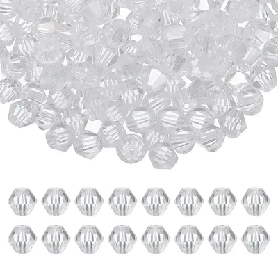 Bicone-Kristallperlen 6 mm, 200 Stück, Glas, klar