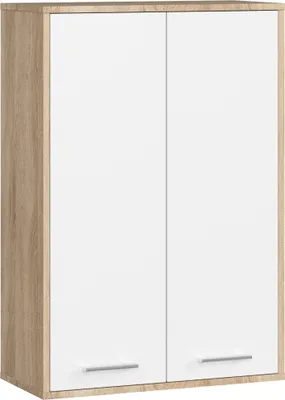 Produktbild von Badezimmer-Hängeschrank FIN Sonoma Eiche, Weiß 64 cm 2 Türen B64xH94xT30 cm