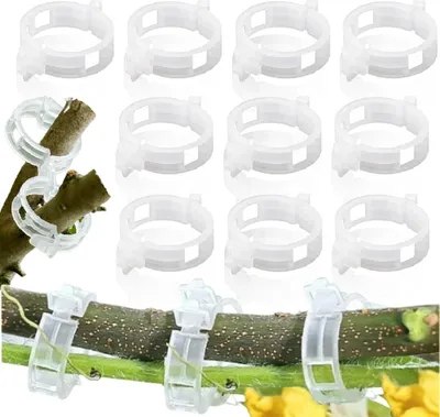 Produktbild von 200 Stück Tomatenclips Verbinden Kunststoff Tomatenclips Ranken Clips Pflanzen Sicherung Pflanzenclips Halten Sie den Baumstamm Aufrecht Mini Gartenwerkzeuge Ideal für Pflanzen Sicherung Weiß