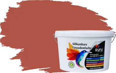 Produktbild von RyFo Colors Silikonharz Fassadenfarbe Lotuseffekt Trend Terracottabraun 10l - bunte Fassadenfarbe, weitere Braun Farbtöne und Größen erhältlich, Deckkraft Klasse 1