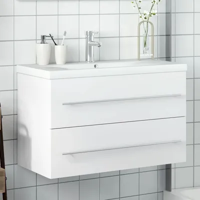 Produktbild von "im " Waschbeckenunterschrank mit Einbaubecken Weiß - Badspiegel CC10923