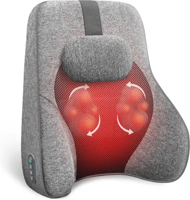 Productafbeelding van Rugmassageapparaat met 8 Shiatsu-massagekoppen en warmtefunctie, hoogwaardige massagekussen voor bureaustoelen en gamingstoelen