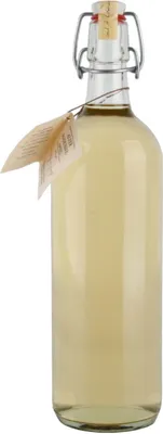 A clear shot of a bottle of liquor.
