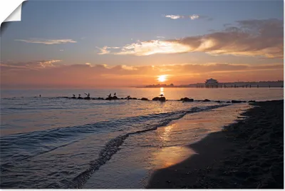 Produktbild von ARTland Poster Sonnenaufgang am Ostseestrand II Größe: 90x60 cm