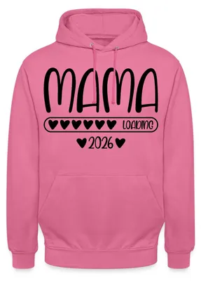 Produktbild von Spreadshirt Mama 2026 loading Uni Hoodie, XL, Pink