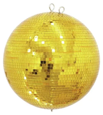 Produktbild von Spiegelkugel 30cm - Safety - Discokugel - Echtglas - 10x10mm Spiegel - gold
