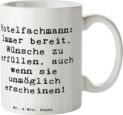 Produktbild von Mr. & Mrs. Panda Tasse Spruch Hotelfachmann Zauber - Weiß - Geschenk, Serviceorientiert, Kaffeebecher, personalisierte Geschenke, haferl, Hotelfach, Gastzufriedenheit