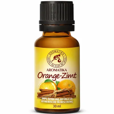 Produktbild von Duftmischung Zimtöl-Orangenöl 30 ml - Ätherische Öle für Diffuser - Cinnamomum Zeylanicum - Citrus Sinensis - Rein & Natürlich - Aromatherapie Öle