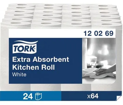Immagine prodotto di tork120269 TORK rotolo da cucina, extra assorbente, 2 veli, bianco