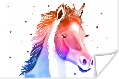Produktbild von MuchoWow® Poster Pferd - Rosa - Lila - Mädchen - Kinder - Mädchen 120x80 cm - Bilder