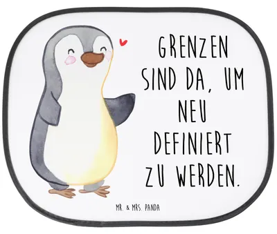 Produktbild von Mr. & Mrs. Panda Auto Sonnenschutz Pinguin Amputation - Weiß - Geschenk, Autoscheibe, Fürs, Armamputation, Scheibenschutz, kfz hitzeschutz, Pkw