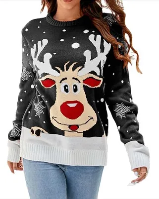 Produktbild von Weihnachten pullover frauen faul herbst und winter stil frauen gestrickte top Weihnachten-Größe S