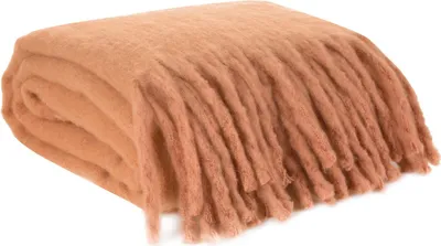 Image de Couverture Eurofirany 130x170 mohair brique avec frange Eurofiany