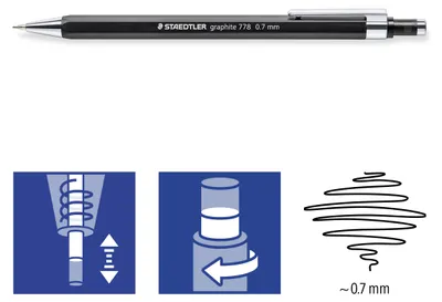 Image de STAEDTLER® 778 07-9 Porte-mine, mine de graphite 0,7, noir